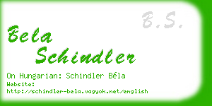 bela schindler business card